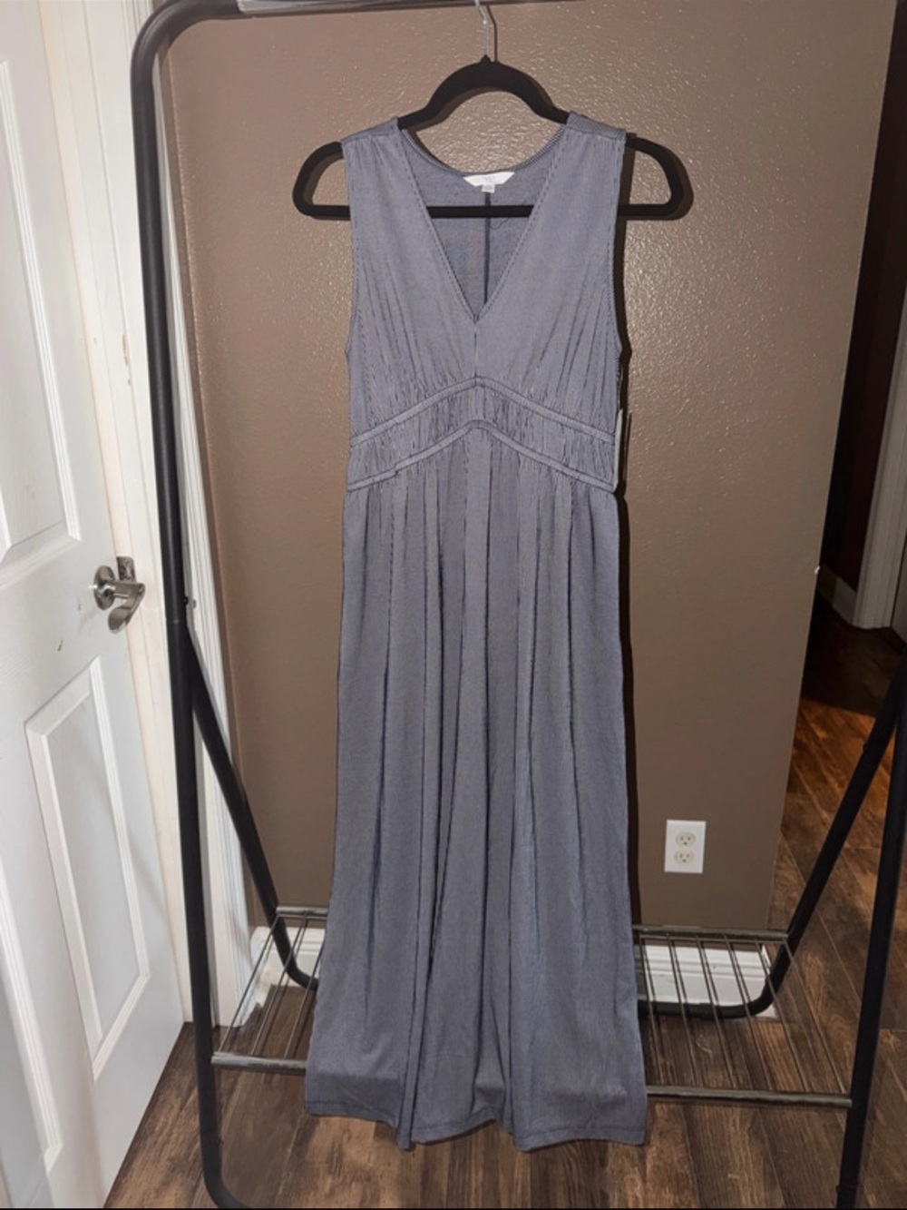 Time and Tru Sleeveless V-Neck Maxi Dress in Navy